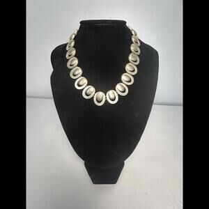 Statement Piece 925 Sterling Silver Modern Oval within Ovals Necklace